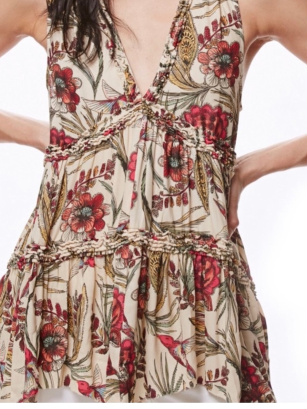Free People Haze Hummingbird Boho tunic top dress S